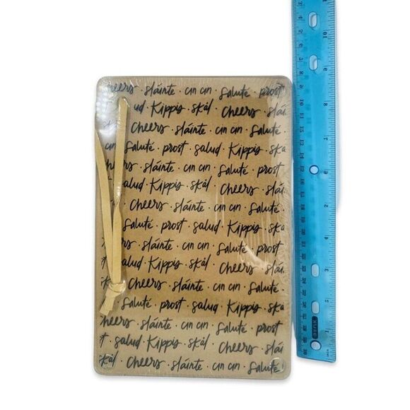 Small Glass Cutting Board 9X6 Charcuterie Bamboo Cheese Spreaders Set Cheers - Picture 7 of 7